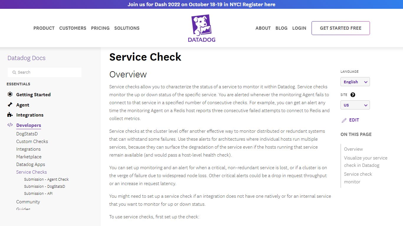 Service Check - Datadog Infrastructure and Application Monitoring